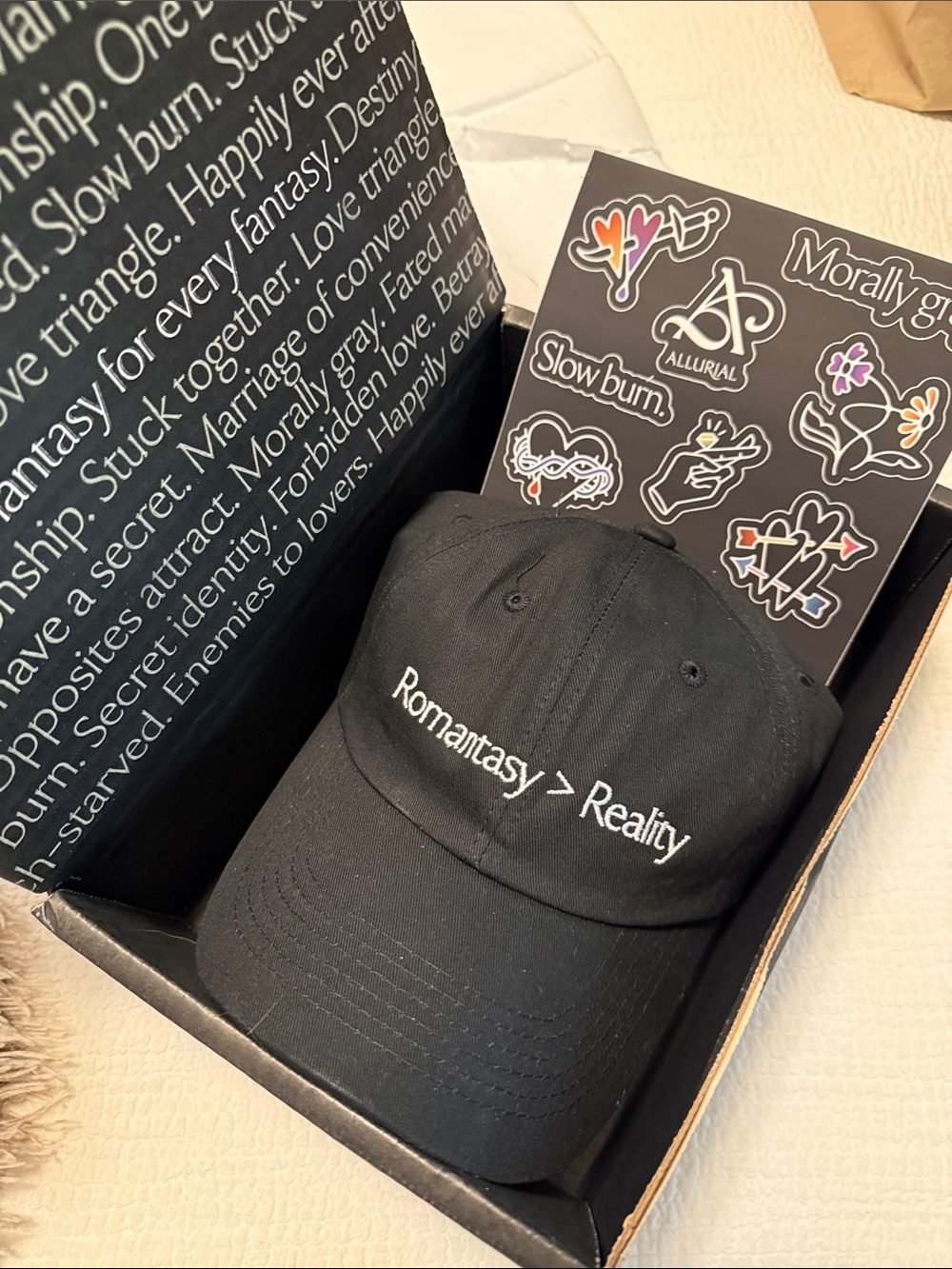 Allurial 'Romantasy > Reality' Embroidered Baseball Cap